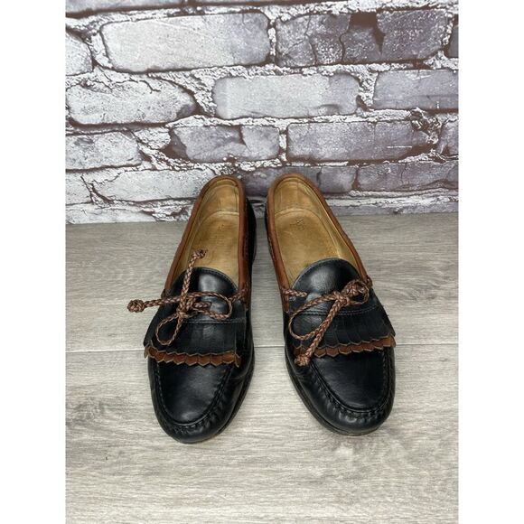 Allen Edmonds Woodstock Brown Black Leather Kiltie Loafers Dress Shoes Men 9.5D